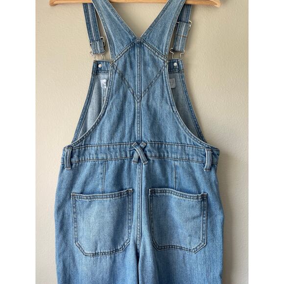 Universal Thread Wide Leg Sailor Pocket Light Wash Denim Overalls – Size 0 - Picture 6 of 7